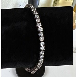18K Gold Over Sterling Silver Cubic Zirconia Tennis Bracelet In Gift‎ Box